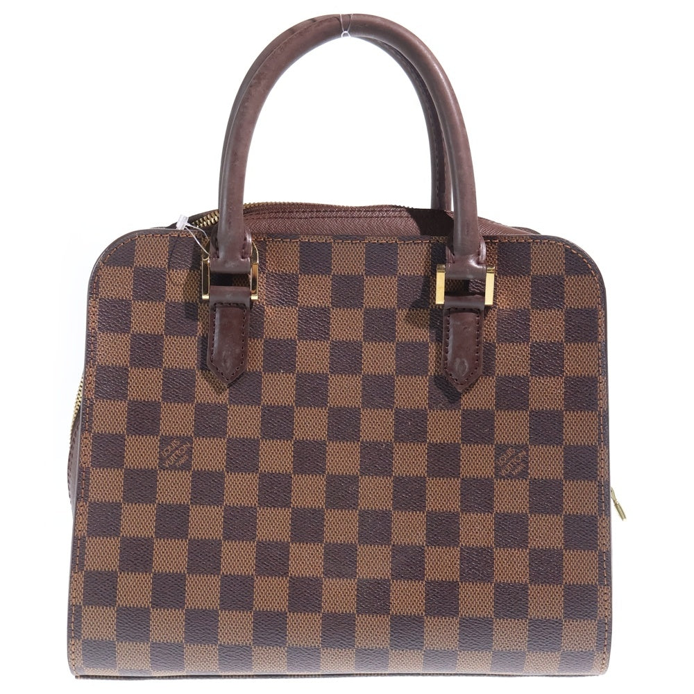 LOUIS VUITTON(ルイヴィトン) ダミエ トリアナ ハンドバッグ ブラウン レザー×PVC N51155 ゴールド金具 レディース