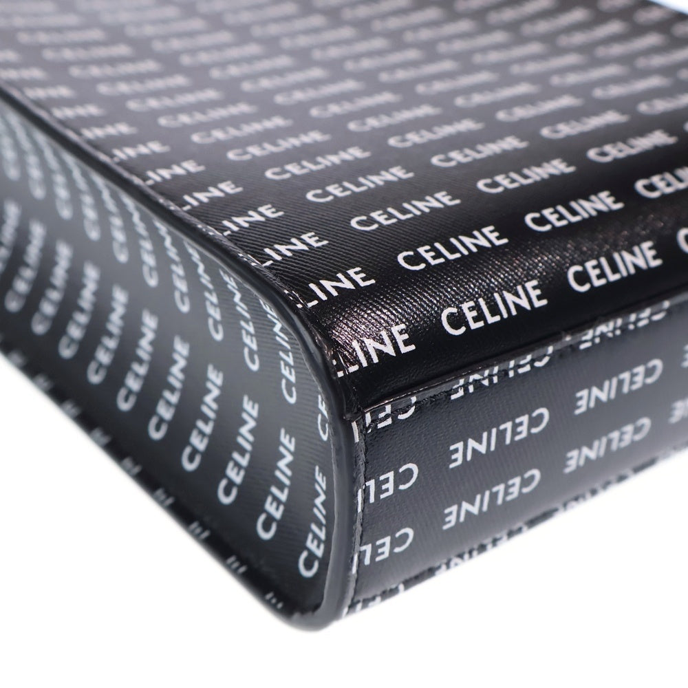 CELINE(セリーヌ) ロゴ バーティカルカバ ミニ 2WAYショルダーバッグ ミニバッグ フォンショルダー ブラック レザー ゴールド金具 レディース