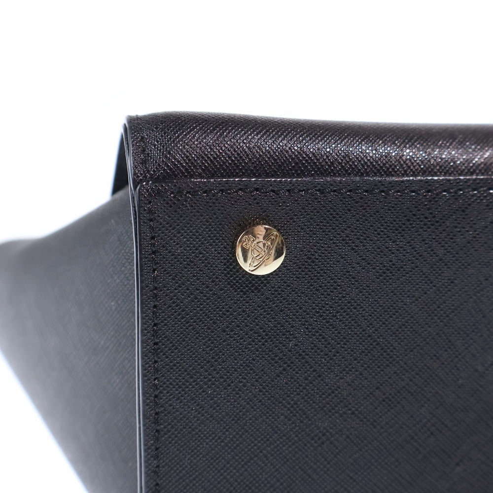 Vivienne Westwood(ヴィヴィアンウエストウッド) 2WAYハンドバッグ ショルダーバッグ ブラック レザー ゴールド金具 レディース