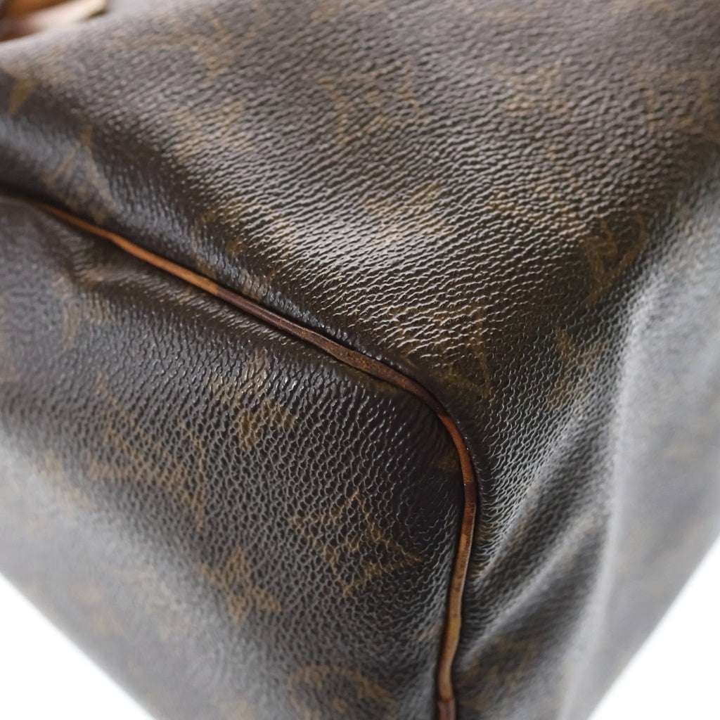 LOUIS VUITTON(ルイヴィトン) モノグラム スピーディ25 ハンドバッグ ミニボストンバッグ ブラウン レザー×PVC M41528 ゴールド金具 レディース