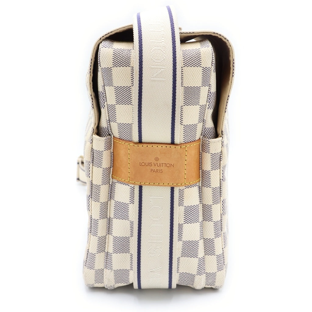 LOUIS VUITTON(ルイヴィトン) ダミエアズール ナヴィグリオ ショルダーバッグ ホワイト レザー×PVC N51189 ゴールド金具 レディース