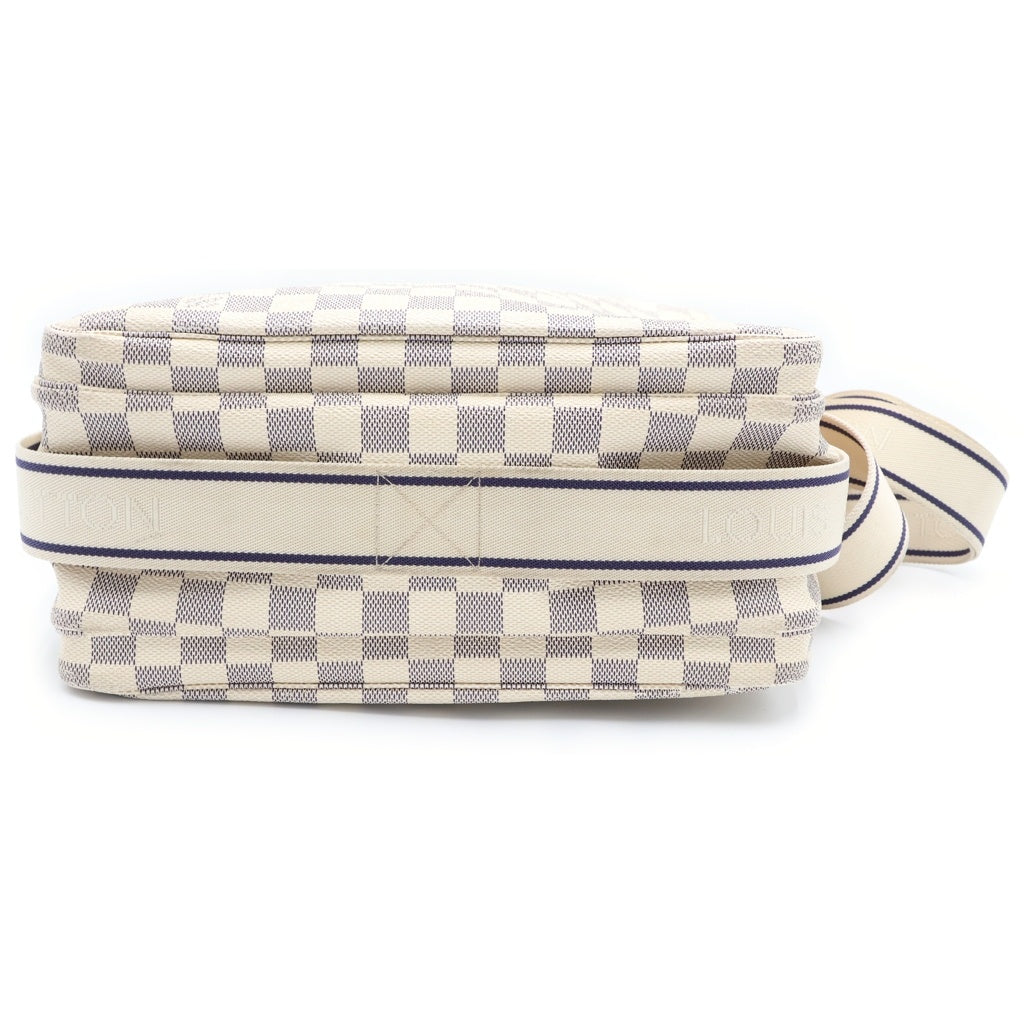 LOUIS VUITTON(ルイヴィトン) ダミエアズール ナヴィグリオ ショルダーバッグ ホワイト レザー×PVC N51189 ゴールド金具 レディース