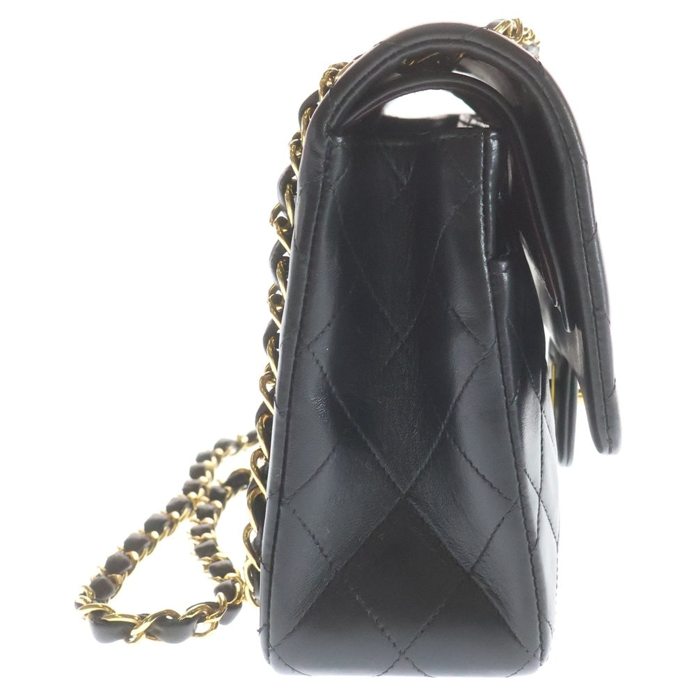 CHANEL(シャネル) マトラッセ25 ダブルフラップ ダブルチェーンショルダーバッグ ブラック ラムスキン ゴールド金具 レディース