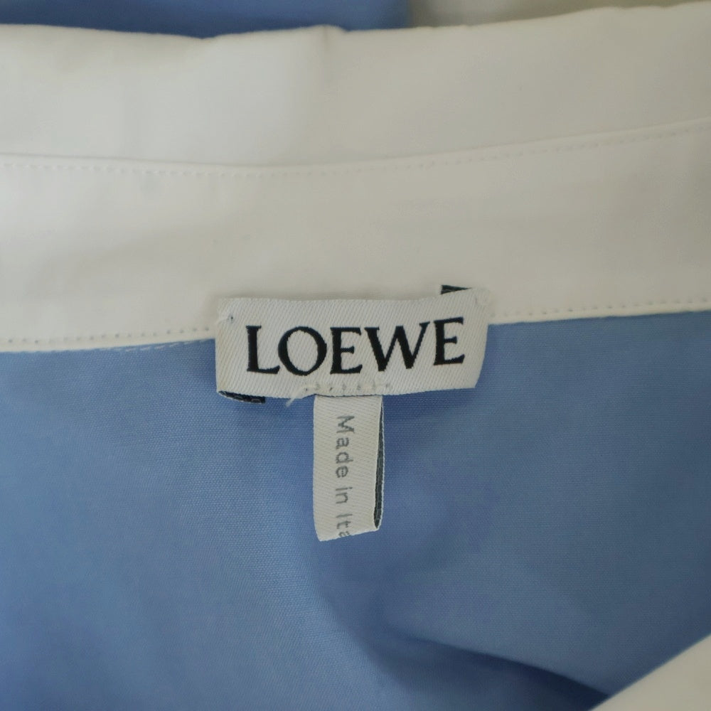 LOEWE(ロエベ) アナグラム刺繍半袖シャツ ホワイト×ブルー 32 S359Y05XC6 レディース