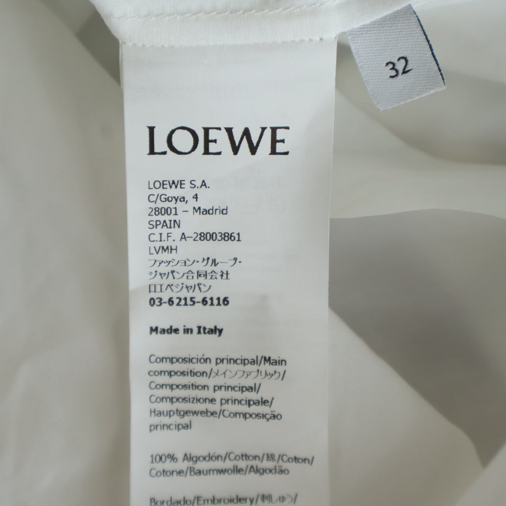 LOEWE(ロエベ) アナグラム刺繍半袖シャツ ホワイト×ブルー 32 S359Y05XC6 レディース