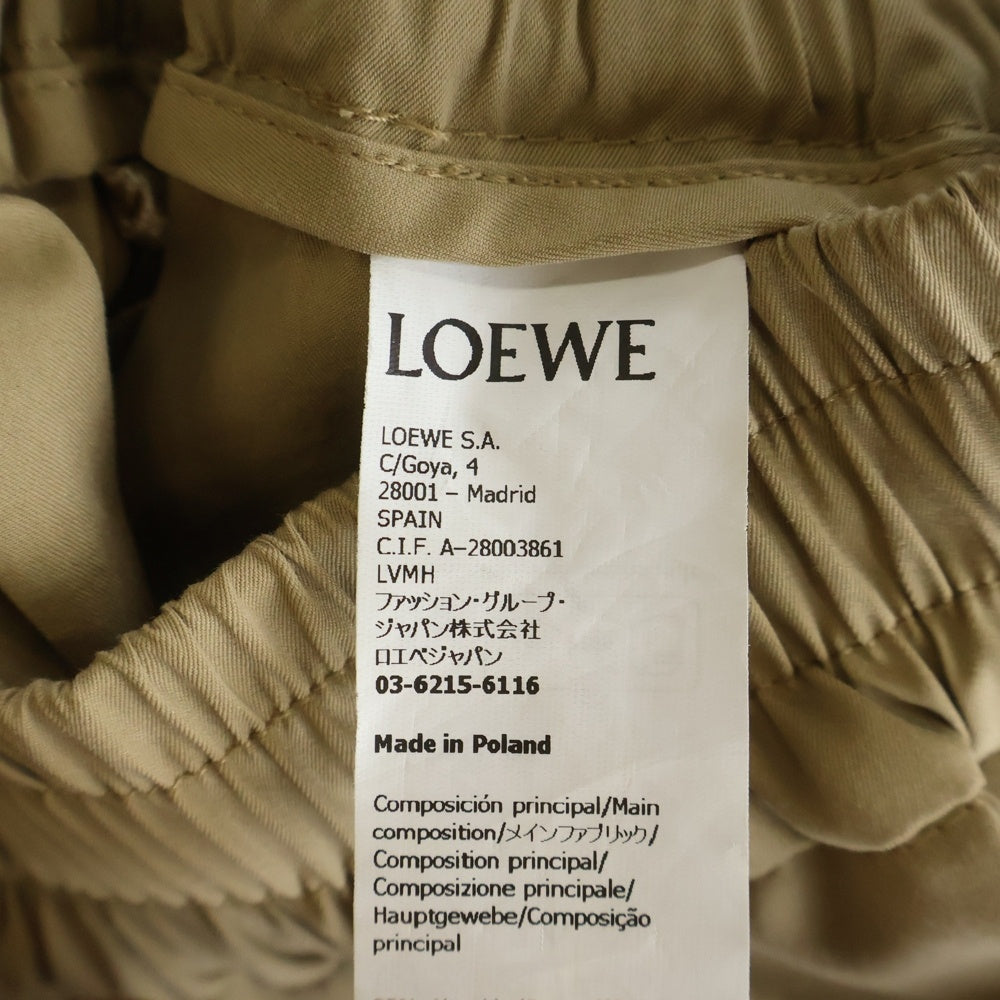 LOEWE(ロエベ) アナグラムロゴ 刺繍 ポケット ワイドパンツ ベージュ レディース S359Y04XBK