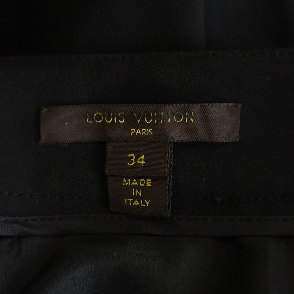 LOUIS VUITTON(ルイヴィトン) 17AW 異素材切り替え ドレープ ベルトスカート ブラック レディース RW172W XUK FDSK12