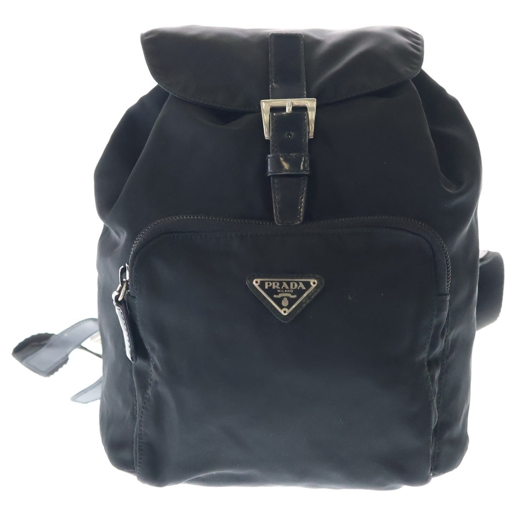 PRADA(プラダ) ミニバックパック リュックサック ブラック テスートナイロン シルバー金具 レディース