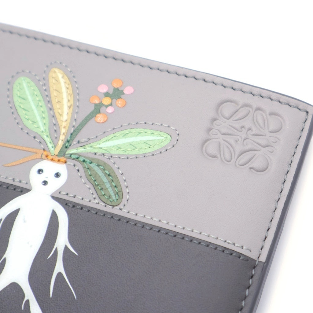 LOEWE(ロエベ) ×スナ・フジタ マンドラゴラ バイフォールド コンパクトウォレット 二つ折り財布 グレージュ レザー レディース