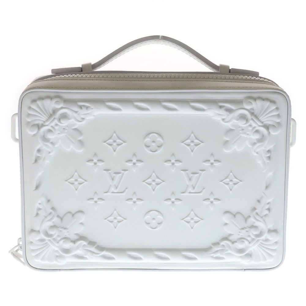 LOUIS VUITTON(ルイヴィトン) LVオーナメント ソフトトランク ショルダーバッグ チェーンバッグ ホワイト レザー M21833 ホワイト金具 レディース