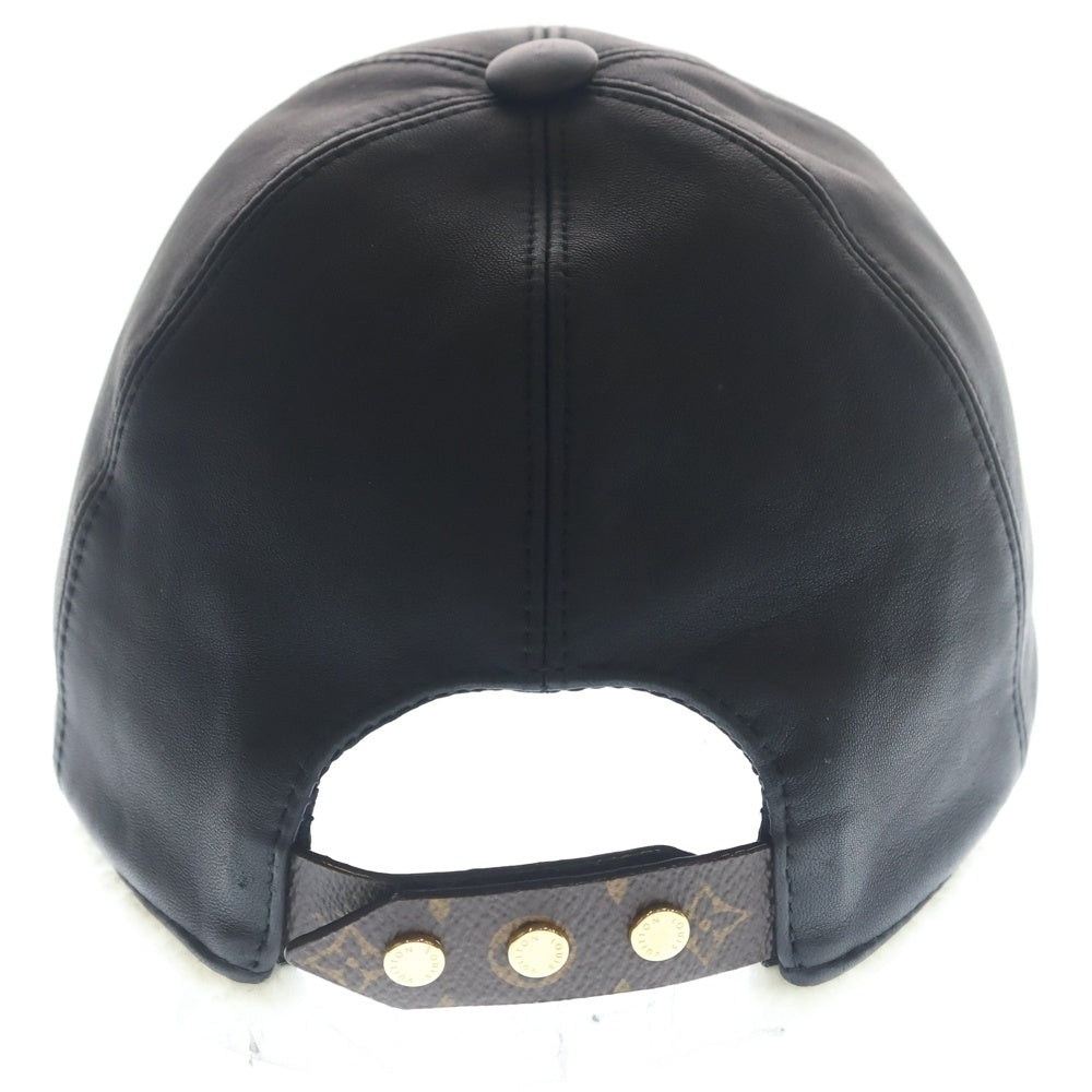 LOUIS VUITTON(ルイヴィトン) キャップ シェアリング ラムレザー×ムートン ブラック×ホワイト M M00493