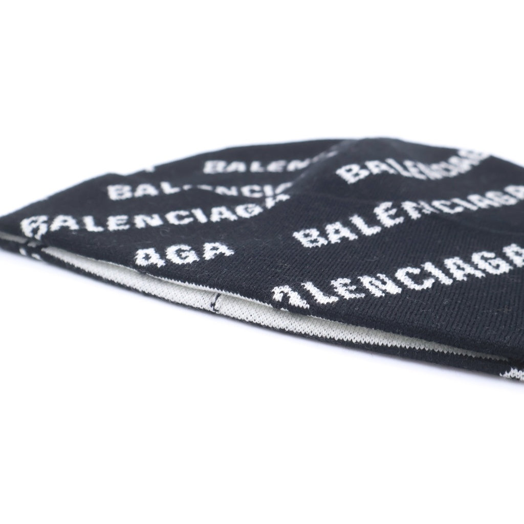 BALENCIAGA(バレンシアガ) 22AW オールオーバーロゴ ウール ニットキャップ 帽子 ブラック 719580 T1660