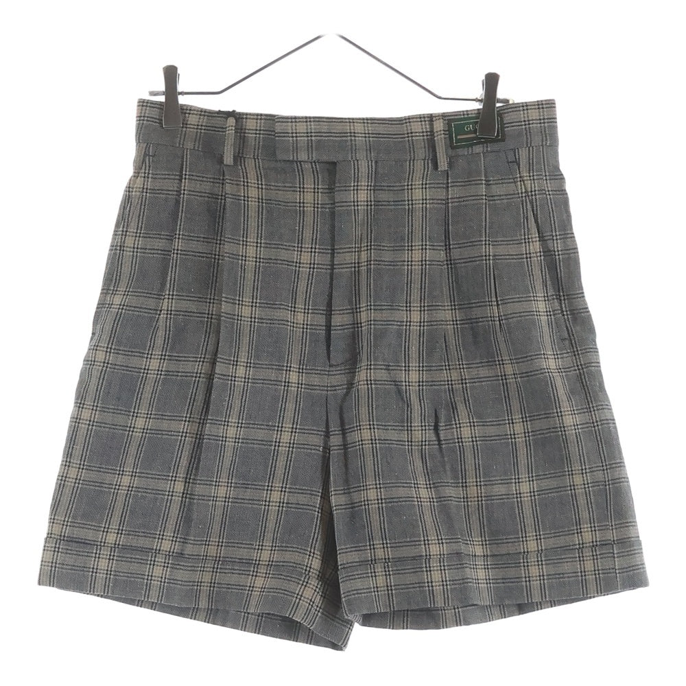 GUCCI(グッチ) チェック総柄 ハーフ ショート パンツ ショーツ グレー 690519 ZAILW