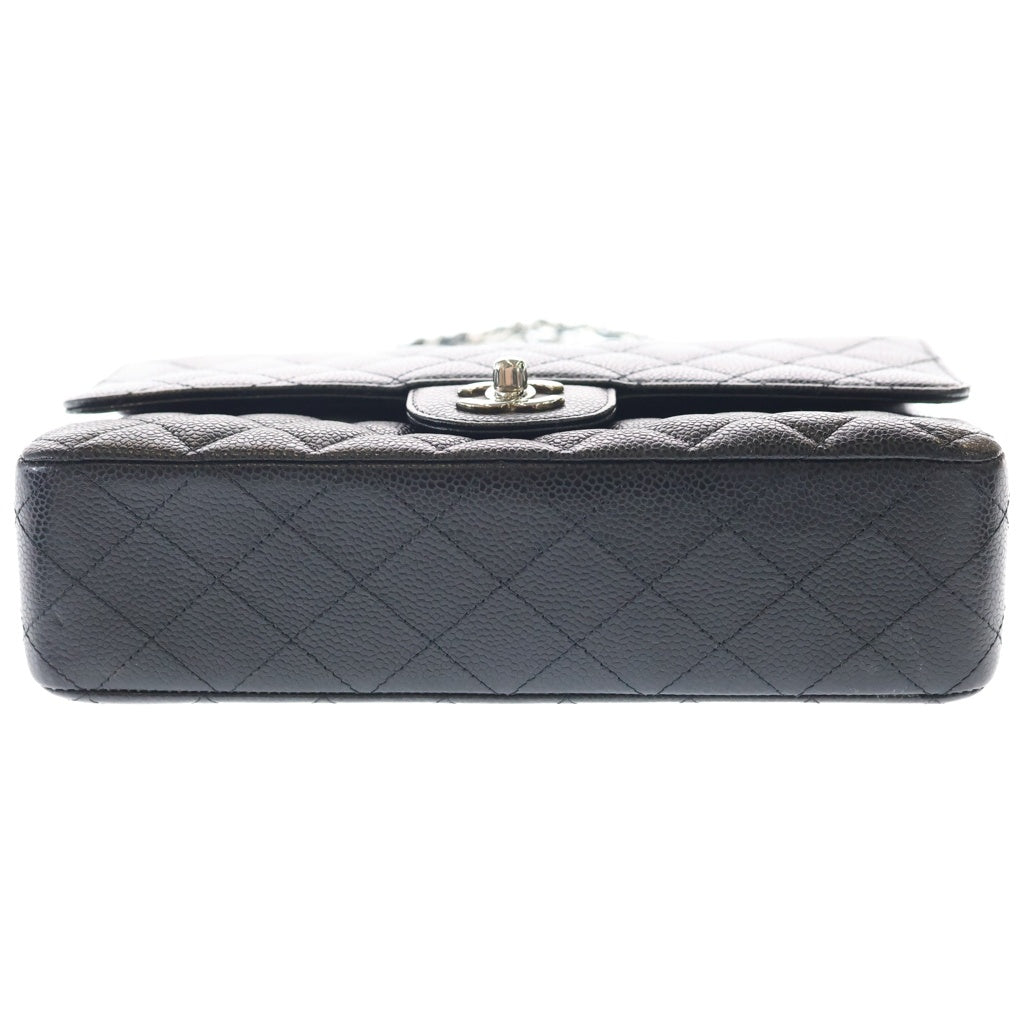 CHANEL(シャネル) マトラッセ25 ダブルフラップダブルチェーン ショルダーバッグ ブラック キャビアスキン レザー A01112 シルバー金具 レディース