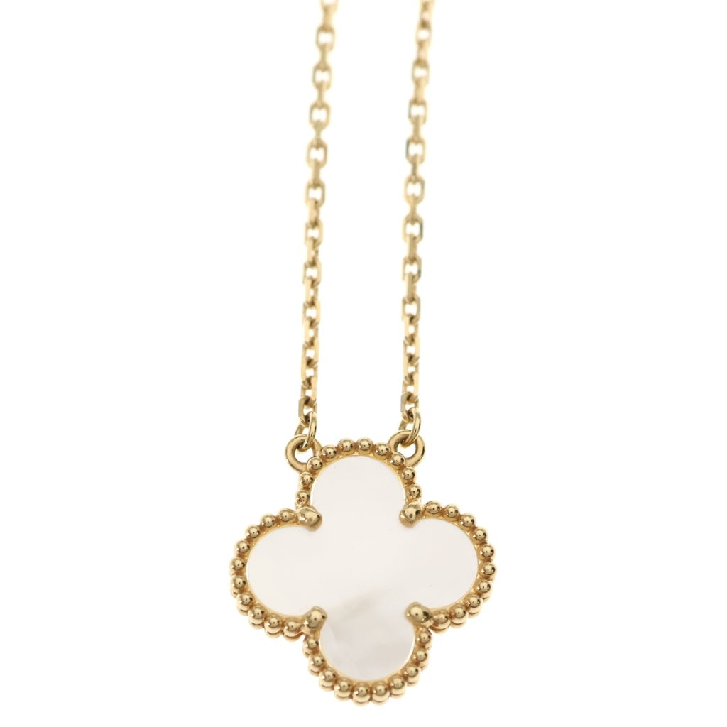 Van Cleef & Arpels(ヴァンクリーフアンドアーペル) ヴィンテージアルハンブラ マザーオブパール ネックレス K18YG イエローゴールド VCARA45900 レディース