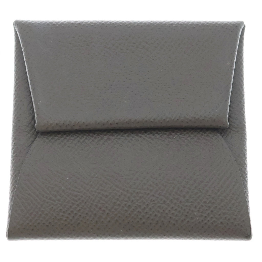HERMES(エルメス) バスティア ブラウングレー 小物入れ ミニ財布 コインケース エプソン レザー B刻印 レディース