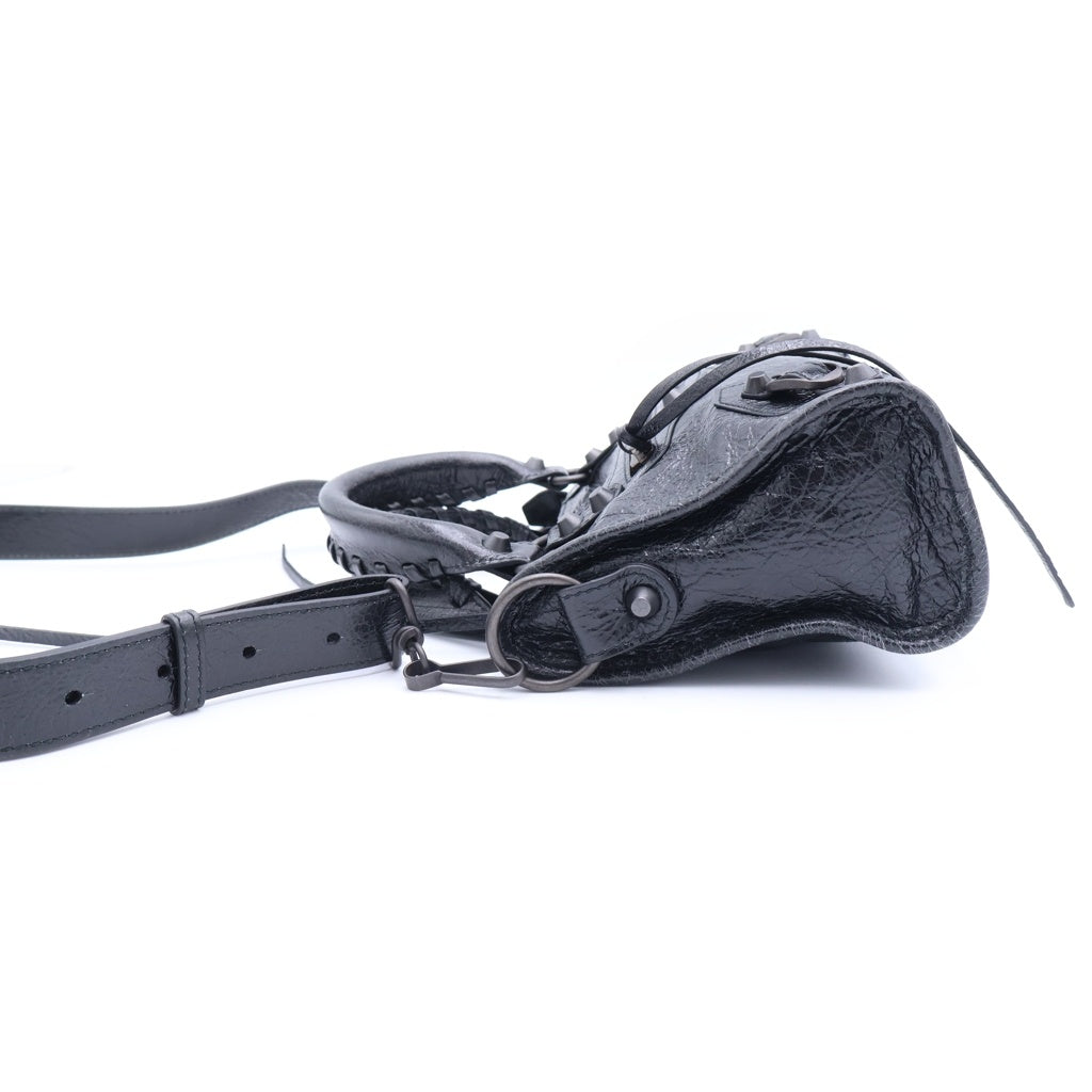 BALENCIAGA(バレンシアガ) ル シティ ミニ レザー 2WAY ハンド ショルダーバッグ ブラック 806395 レディース
