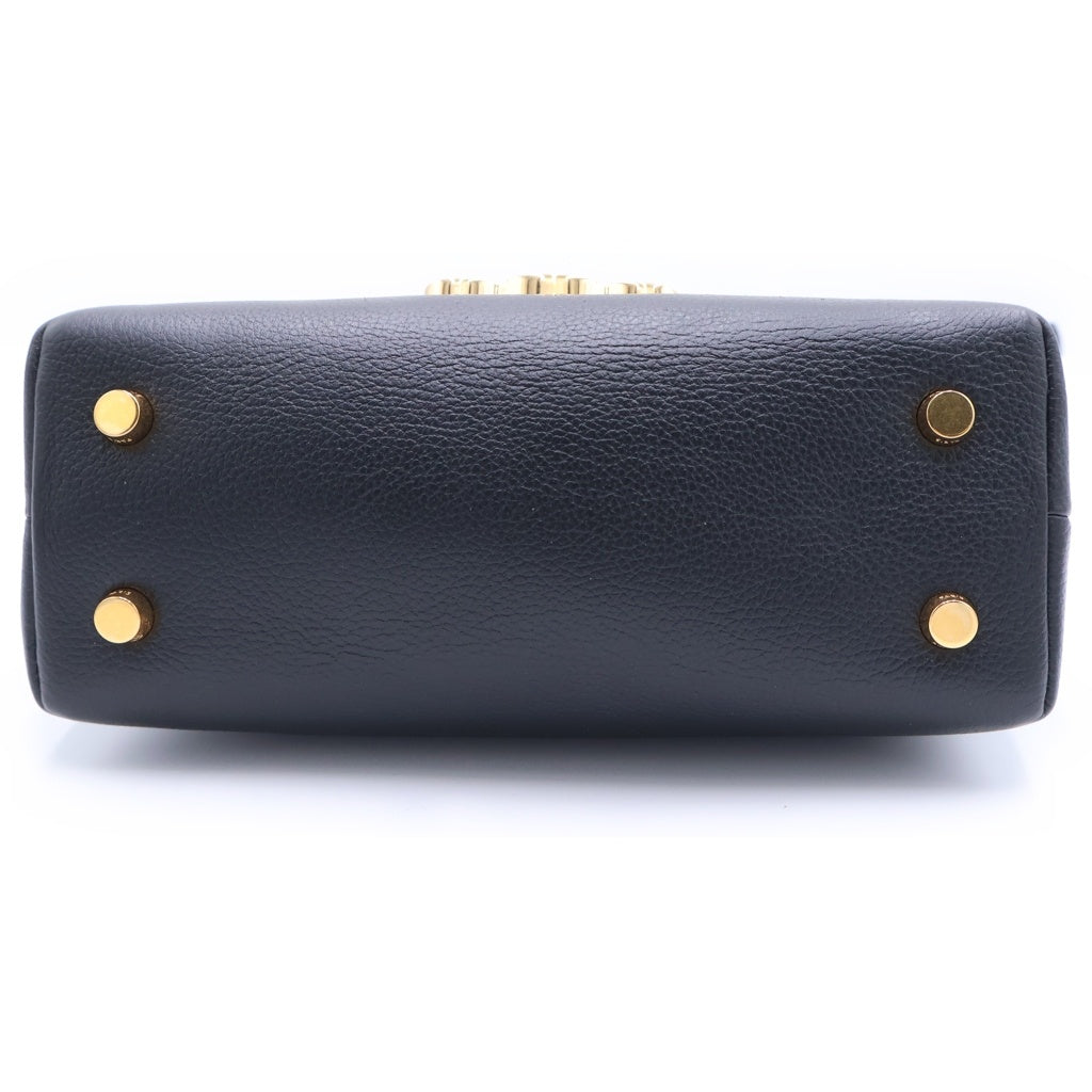 CELINE(セリーヌ) トリオンフ ティーン ニノ レザー 2WAYショルダー ハンドバッグ ブラック ゴールド金具 レディース