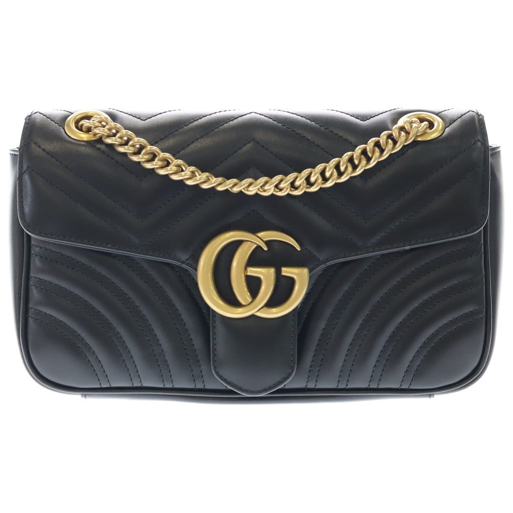 GUCCI(グッチ) GGマーモント レザー チェーンショルダーバッグ ブラック 443497 レディース