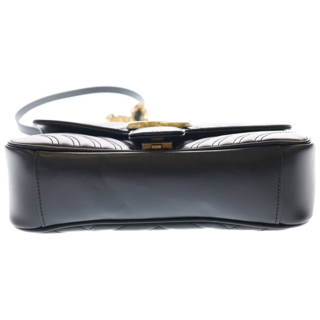 GUCCI(グッチ) GGマーモント レザー チェーンショルダーバッグ ブラック 443497 レディース