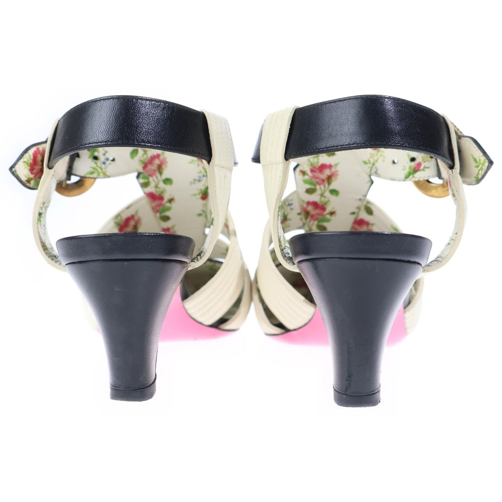 GUCCI(グッチ) ダブルG バックストラップ サンダル シューズ ブラック/ホワイト レディース