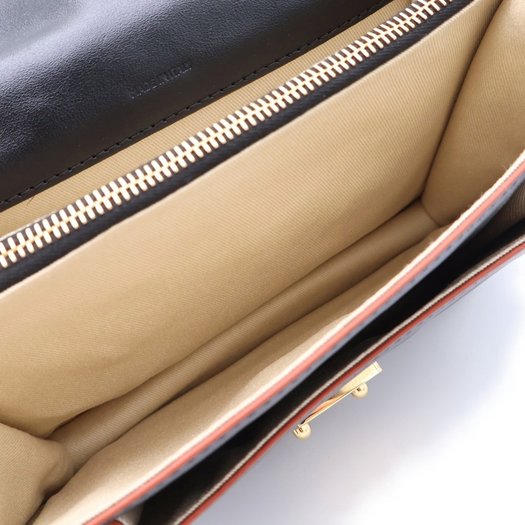 MARNI(マルニ) TRUNK SOFT トランク ソフト レザー ショルダーバッグ ブラック ゴールド金具