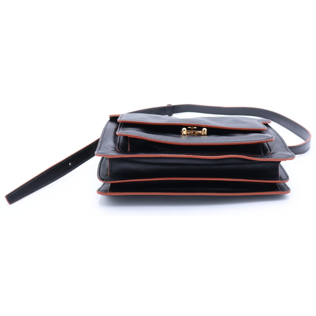 MARNI(マルニ) TRUNK SOFT トランク ソフト レザー ショルダーバッグ ブラック ゴールド金具
