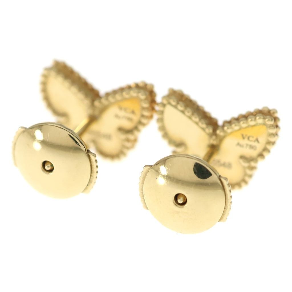 Van Cleef & Arpels(ヴァンクリーフアンドアーペル) スウィートアルハンブラ マザーオブパール パピヨン ピアス ホワイト×ゴールド K18YG 2.6g レディース