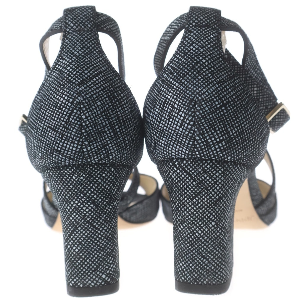 JIMMY CHOO(ジミーチュウ) レザー ヒール ストラップ サンダル シューズ グレー レディース