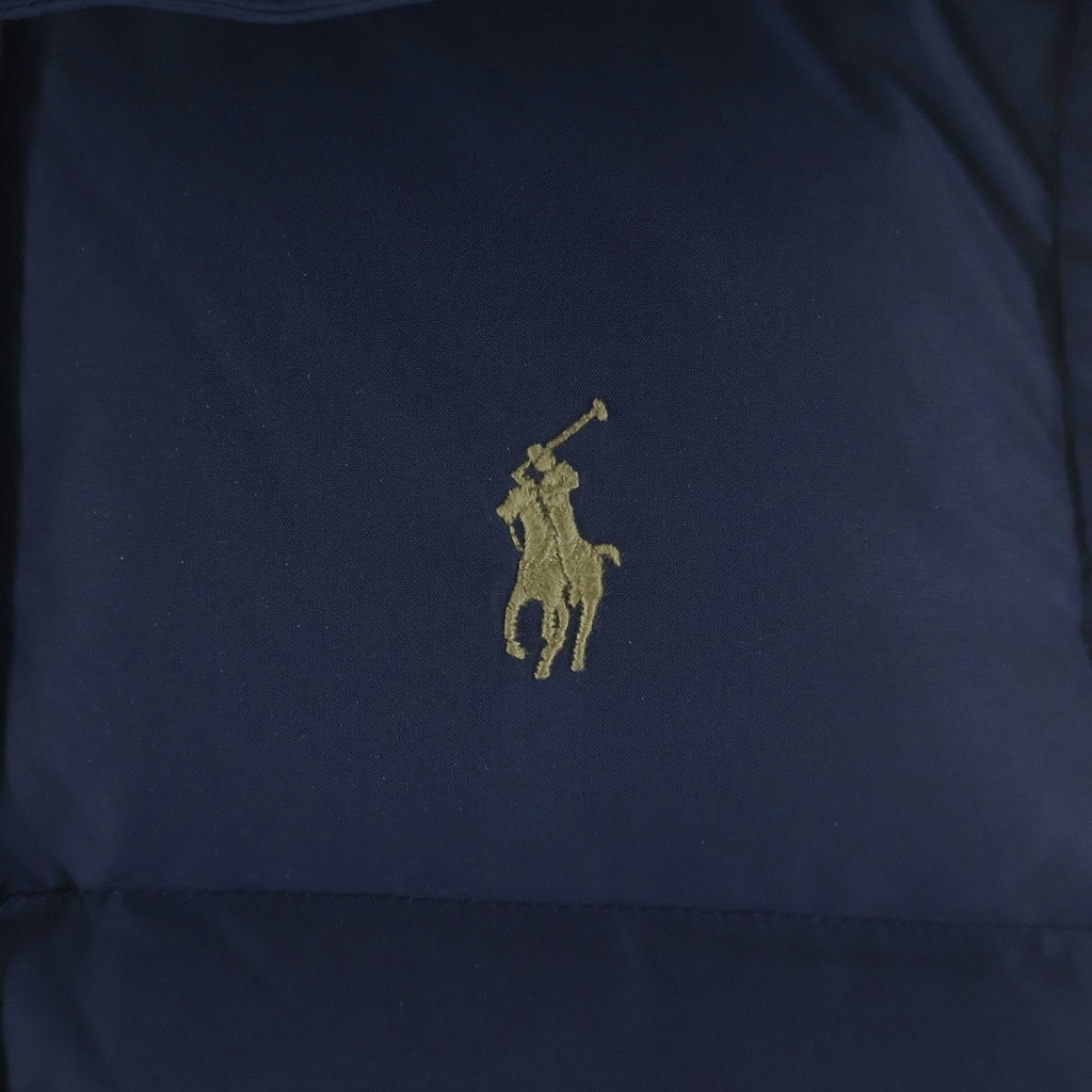 POLO RALPH LAUREN(ポロラルフローレン) ポロ ワンポイントロゴ刺繍 フーデッド ダウンベスト ネイビー 0200011692 レディース