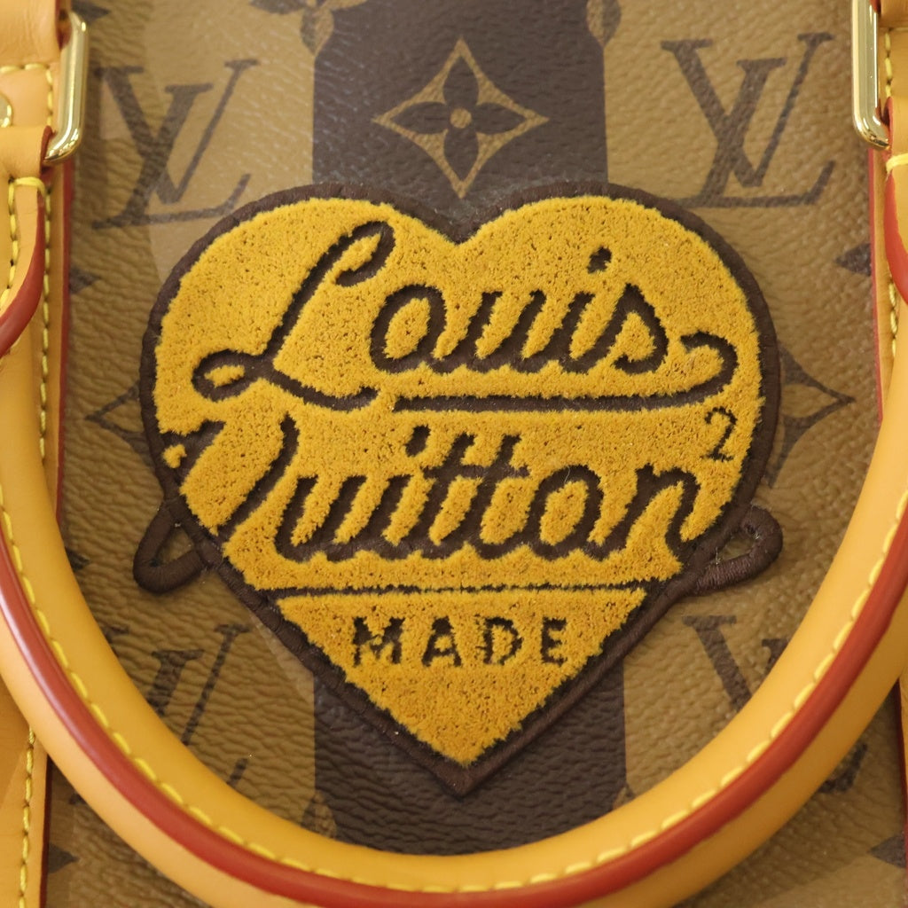 LOUIS VUITTON(ルイヴィトン) ×NIGO モノグラムストライプ キーポルバンドリエール50 2WAYバッグ ハンドバッグ ボストンバッグ ショルダーバッグ トラベルバッグ レザー×PVC M45967 レディース