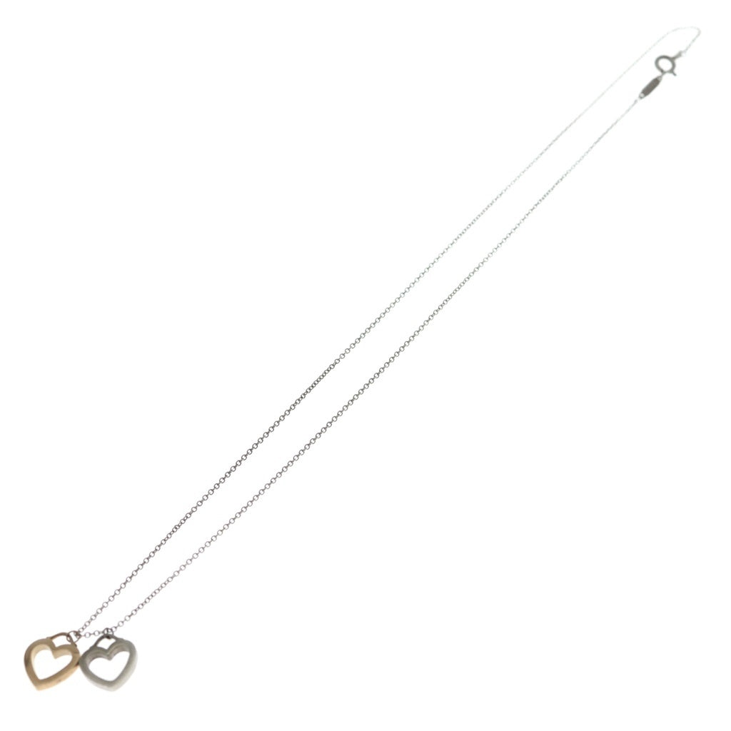 TIFFANY & Co.(ティファニー) ダブルハート ネックレス ペンダント チェーン シルバー×ゴールド Ag925/750