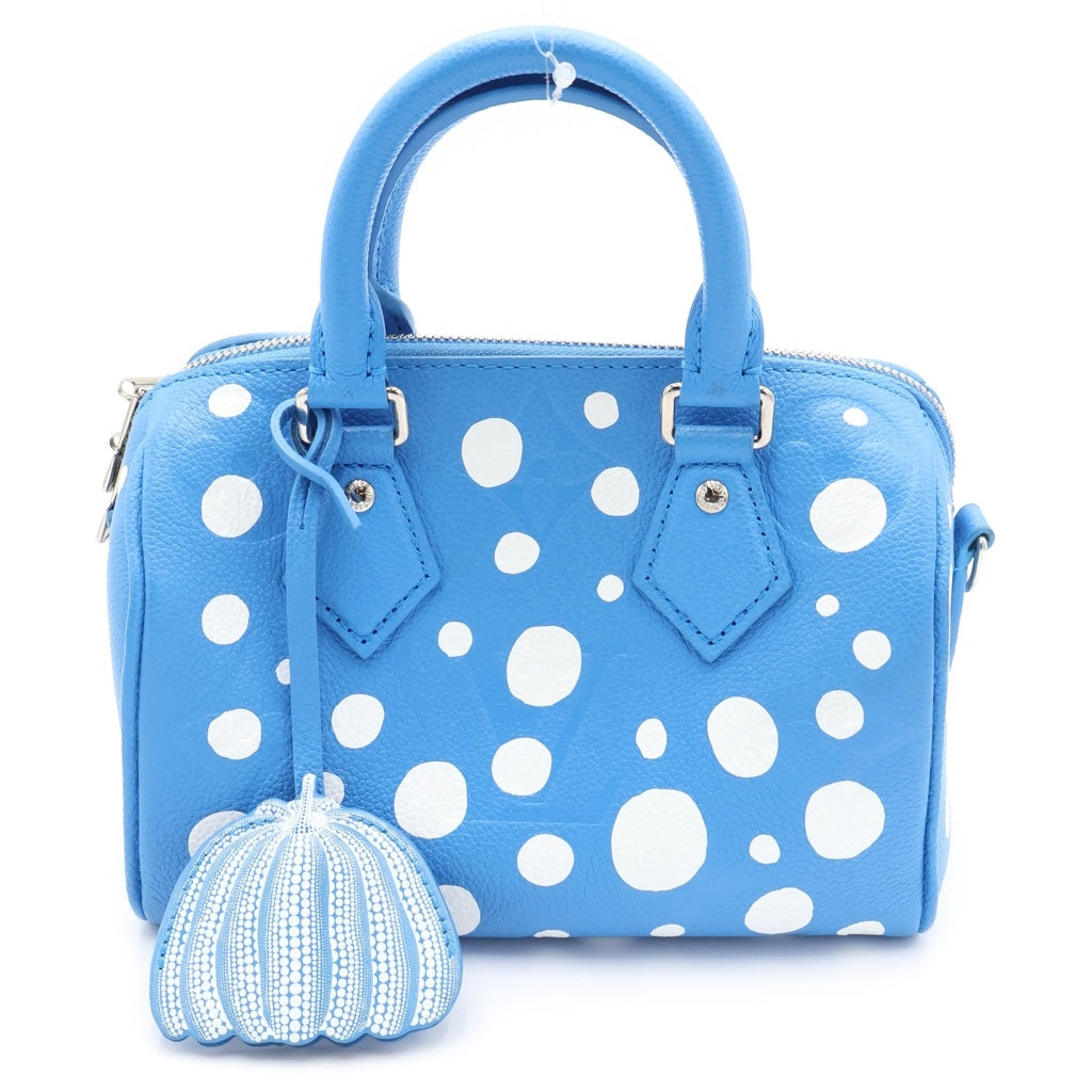 LOUIS VUITTON(ルイヴィトン) ×YK Speedy 20 Bandouliere ×草間彌生 スピーディ バンドリエール20 モノグラム ドット柄エンボスロゴ 2WAYショルダーバッグ レザー M46425 シルバー金具 レディース