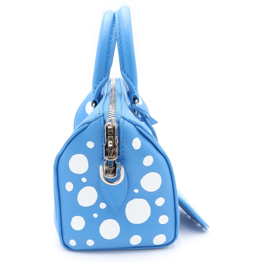 LOUIS VUITTON(ルイヴィトン) ×YK Speedy 20 Bandouliere ×草間彌生 スピーディ バンドリエール20 モノグラム ドット柄エンボスロゴ 2WAYショルダーバッグ レザー M46425 シルバー金具 レディース