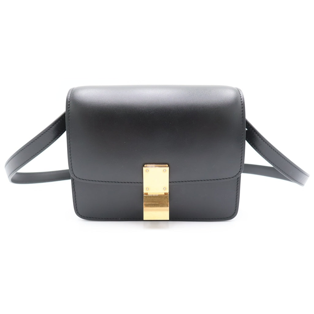 CELINE(セリーヌ) クラシックボックス ショルダーバッグ ミニバッグ ブラック レザー ゴールド金具 レディース