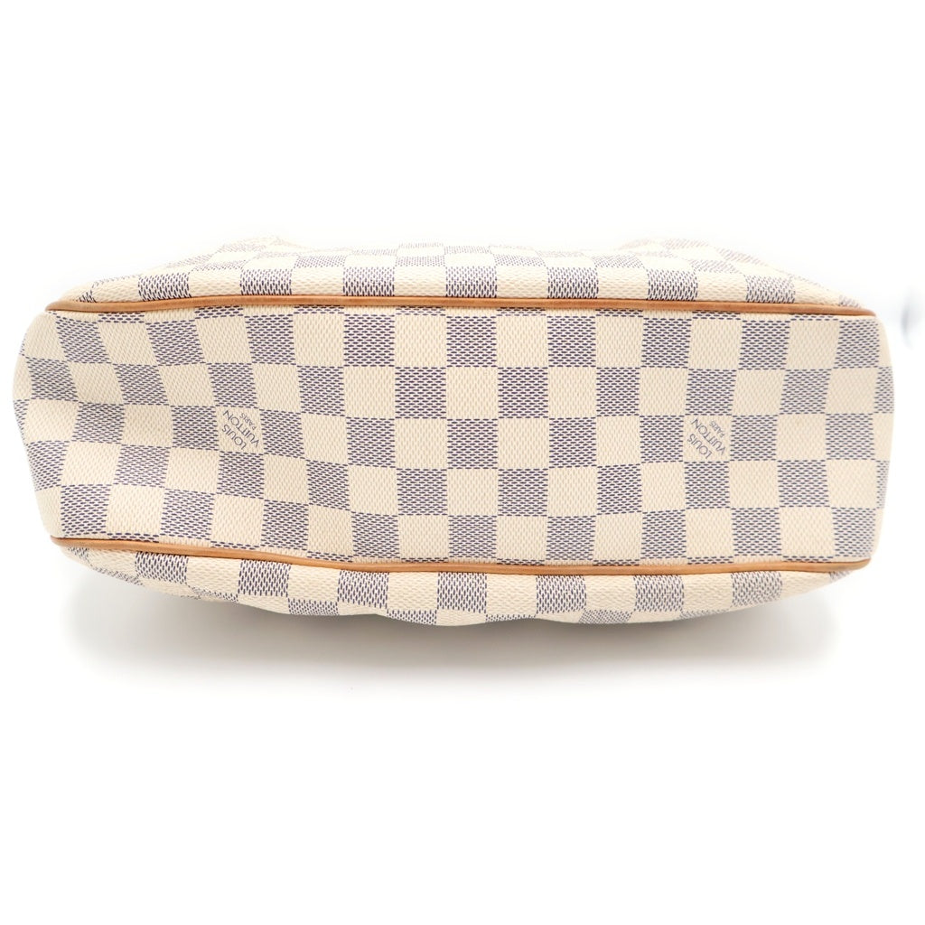 LOUIS VUITTON(ルイヴィトン) ダミエアズール シラクーサPM ショルダーバッグ ブラウン×ホワイト レザー×PVC N41113 ゴールド金具 レディース