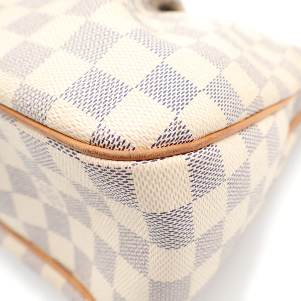 LOUIS VUITTON(ルイヴィトン) ダミエアズール シラクーサPM ショルダーバッグ ブラウン×ホワイト レザー×PVC N41113 ゴールド金具 レディース