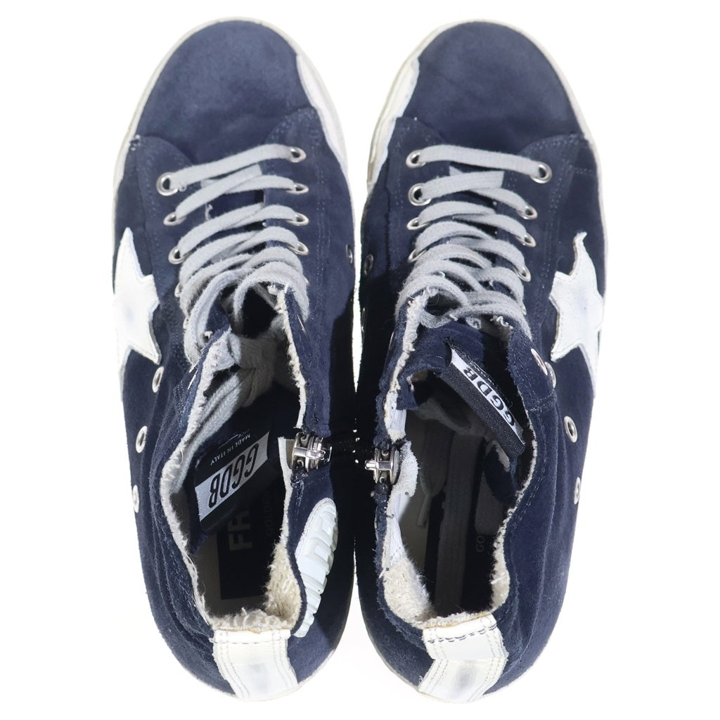 GOLDEN GOOSE DELUXE BRAND(ゴールデングースデラックスブランド) スエードレザー サイドジップ ハイカットスニーカー ネイビー レディース