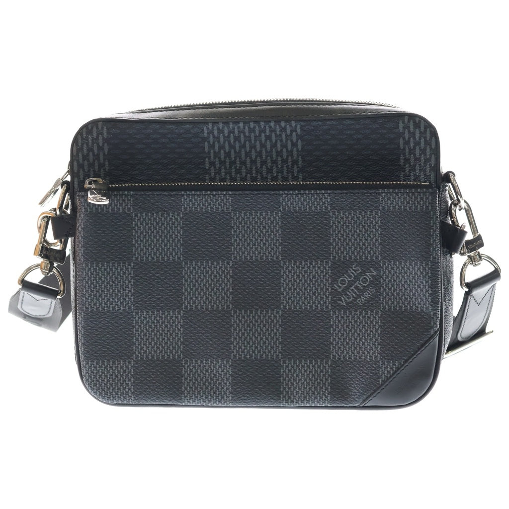 LOUIS VUITTON(ルイヴィトン) ダミエグラフィット トリオメッセンジャーバッグ ショルダーバッグ ブラック ノワール PVC N50017 シルバー金具 レディース