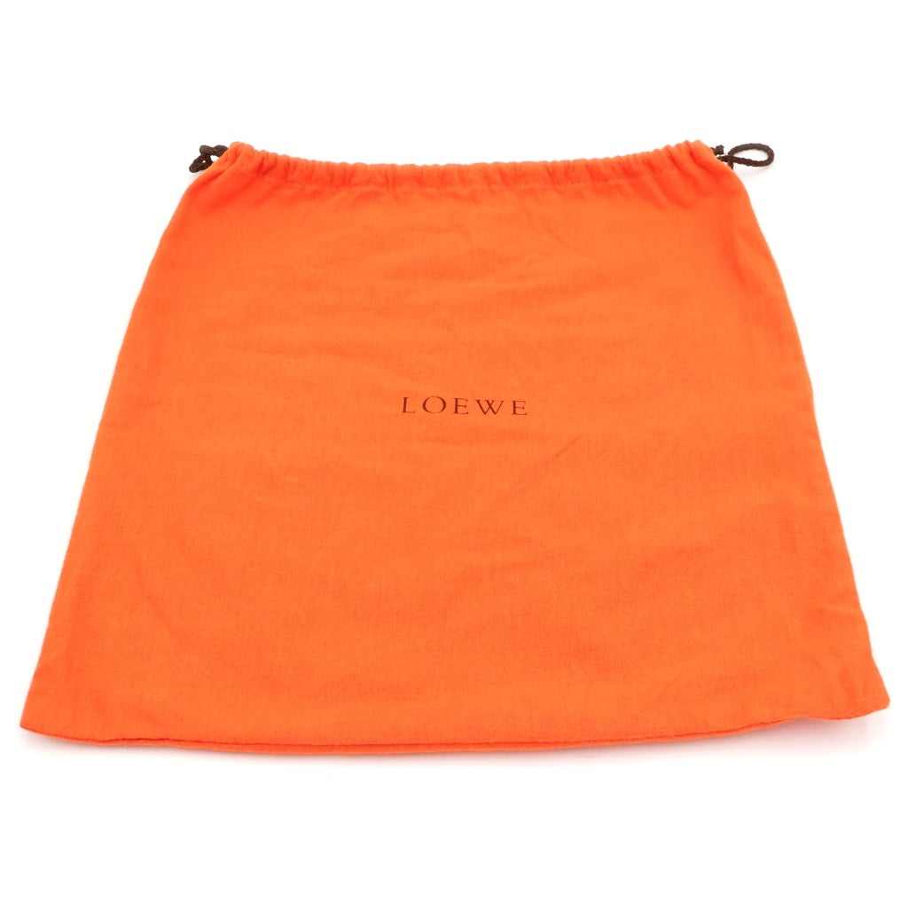 LOEWE(ロエベ) アナグラム ショルダーバッグ ホワイト×ブラウン レザー×PVC シルバー金具 レディース