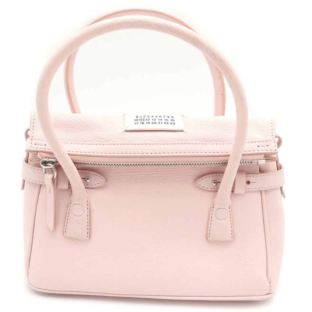 Maison Martin Margiela(メゾンマルタンマルジェラ) 5AC マイクロ 2wayハンドバッグ ショルダーバッグ ライトピンク レザー シルバー金具 レディース