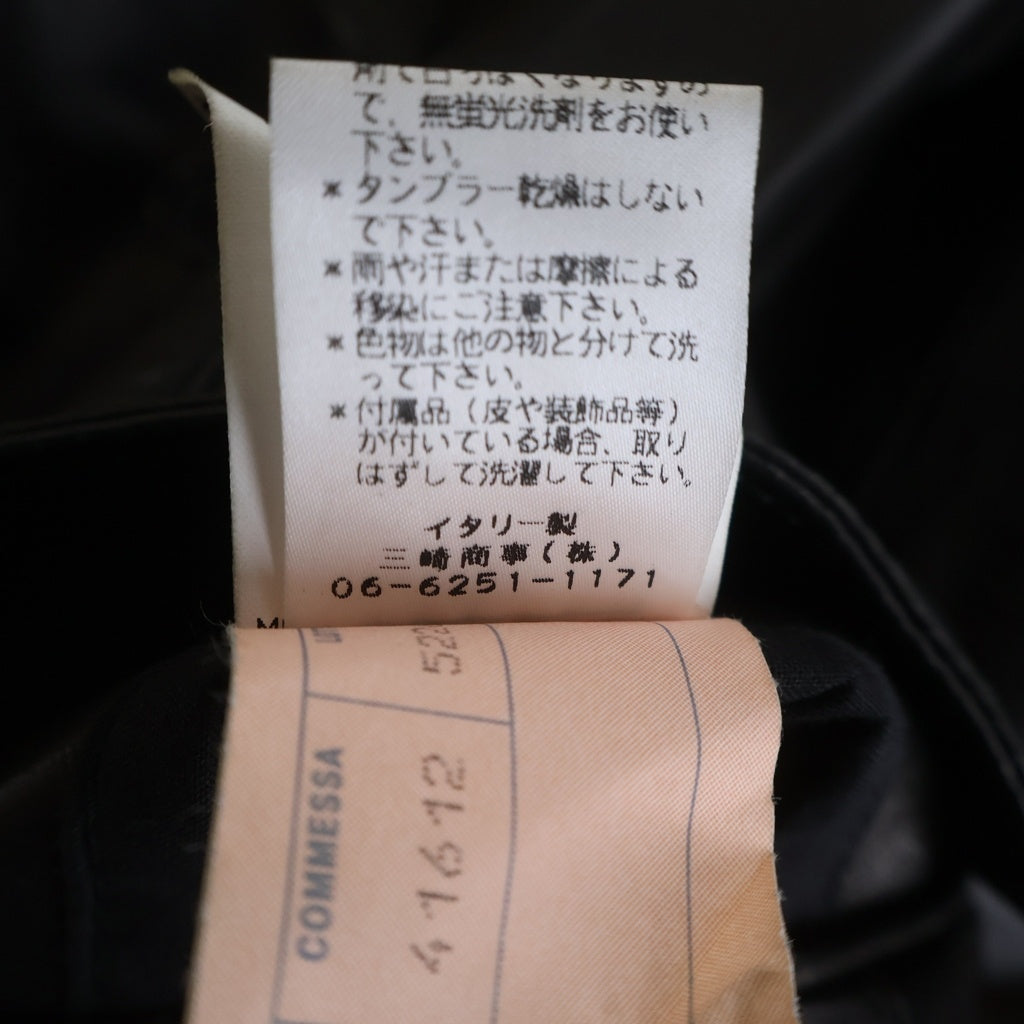 DOLCE & GABBANA(ドルチェアンドガッバーナ) 裏地レオパード総柄 レザー 2B テーラードジャケット ブラック レディース