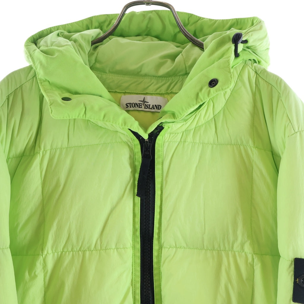 STONE ISLAND(ストーンアイランド) ワッペンロゴ フーデッド ダウンジャケット ネオンイエロー 711540223