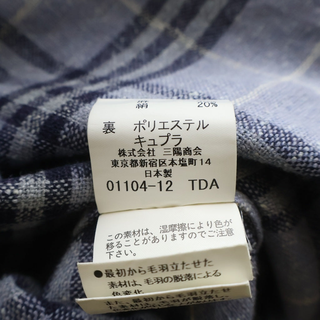 BURBERRY LONDON(バーバリーロンドン) チェック総柄 リネン ジャケット ライトブルー