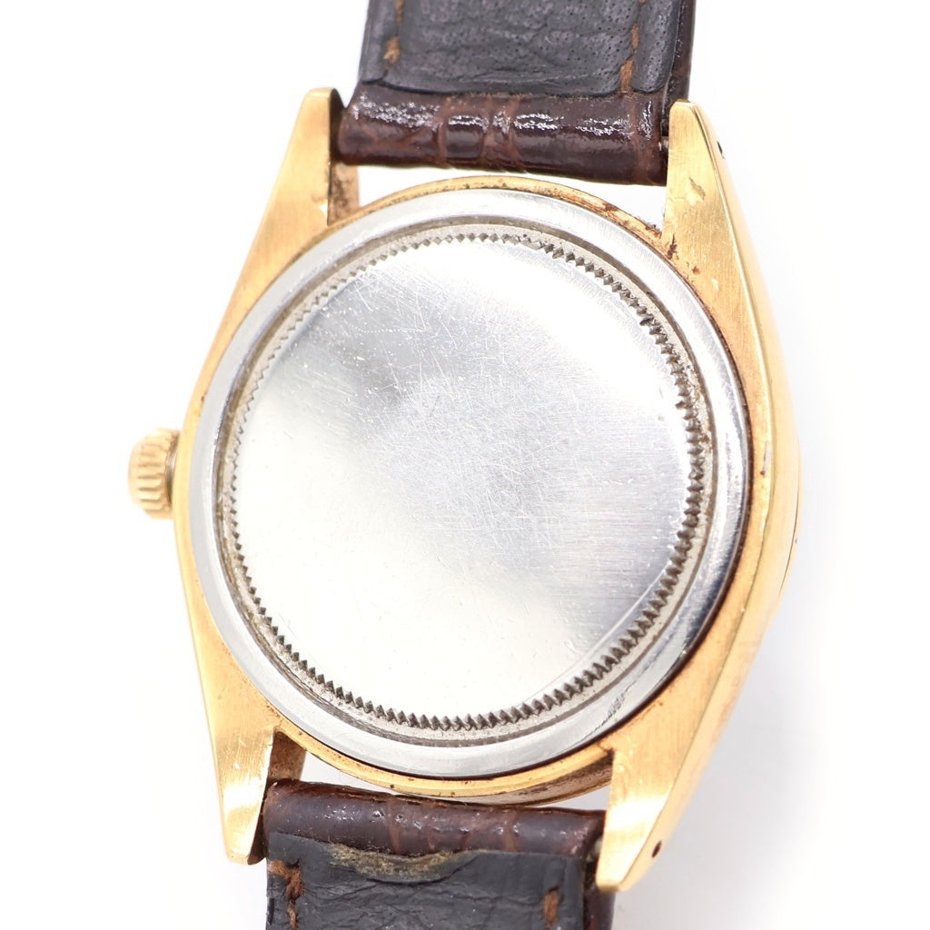 ROLEX(ロレックス) オイスターデイト 黒文字盤 レザーベルト 手巻き SS×社外革/手巻き 6694 1199300