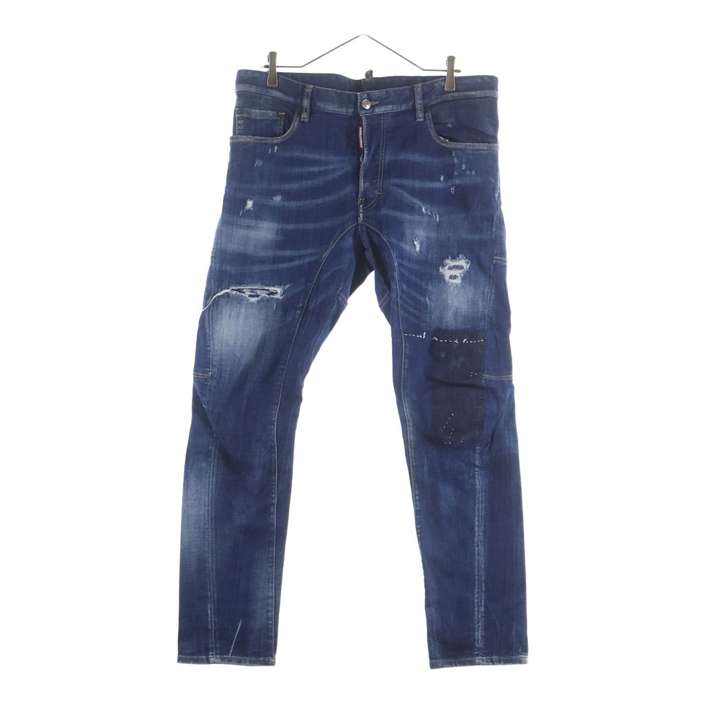 DSQUARED2(ディースクエアード) ■パッチワーク デニムパンツ インディゴ