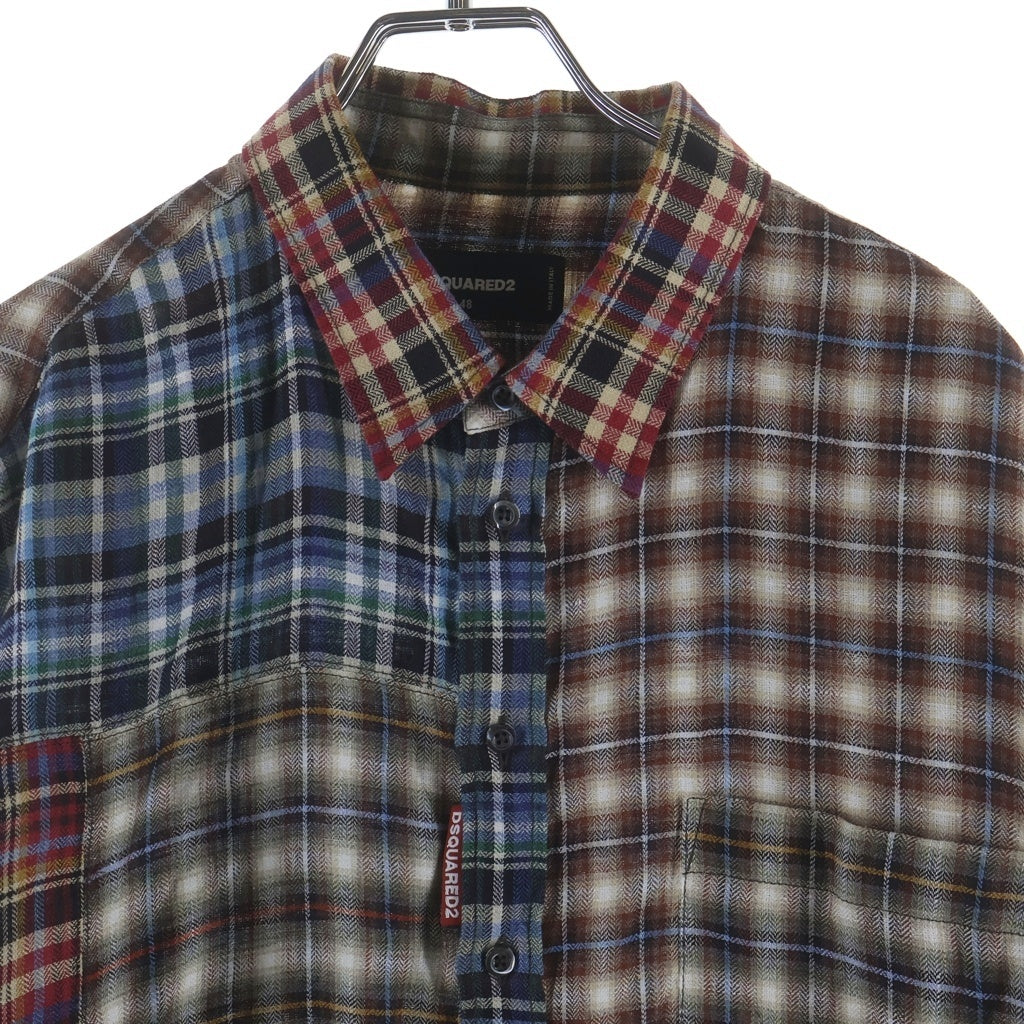 DSQUARED2(ディースクエアード) ■長袖チェックシャツ マルチカラー コットン S74DM0607