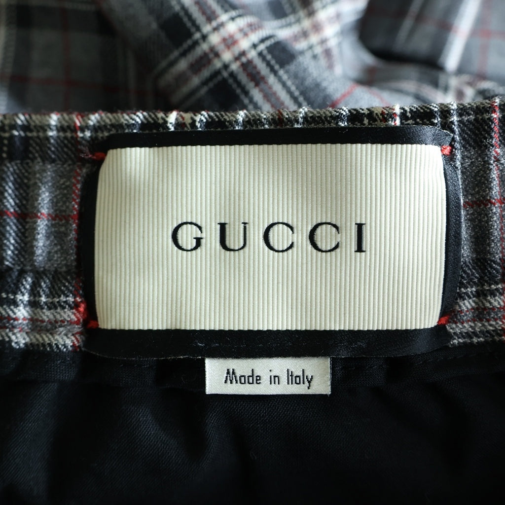 GUCCI(グッチ) ■Check Slacks Pants 522936 Z552J チェックスラックスパンツ グレー 46 522936 Z552J