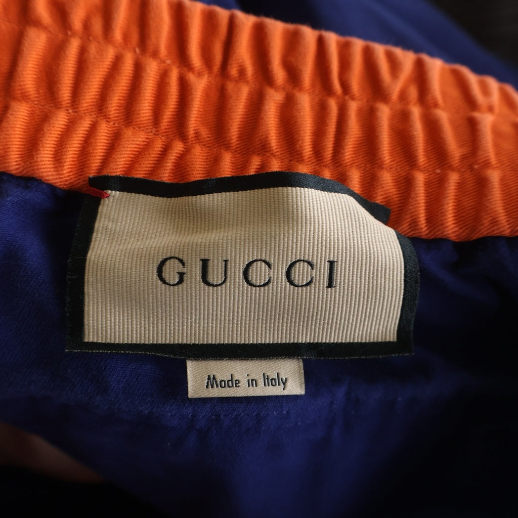 GUCCI(グッチ) ■サイドラインパンツ ブルー×オレンジ ポリエステル 660067