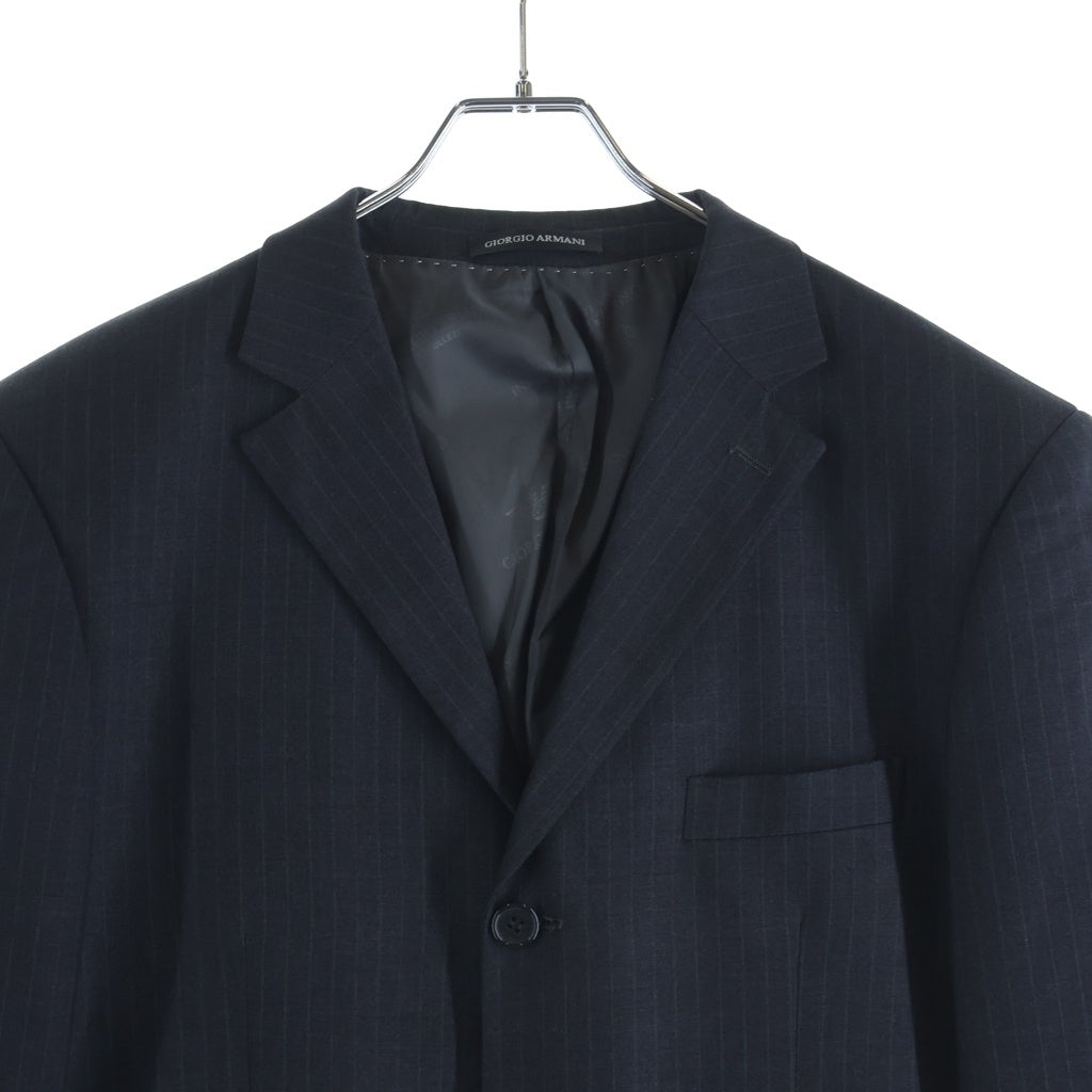 GIORGIO ARMANI(ジョルジオアルマーニ) セットアップスーツ ストライプ柄 ウール 3B テーラードジャケット スラックスパンツ グレー
